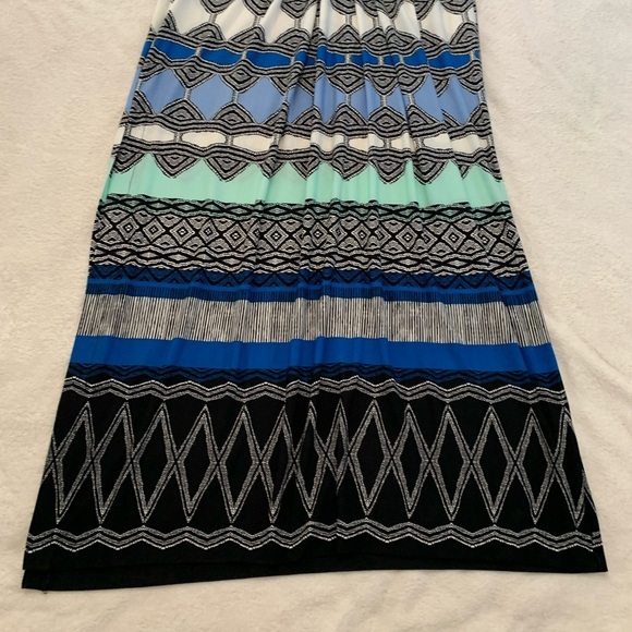 Donna Morgan Multicolored Sleeveless Slit Dress Size 16 - Picture 15 of 17